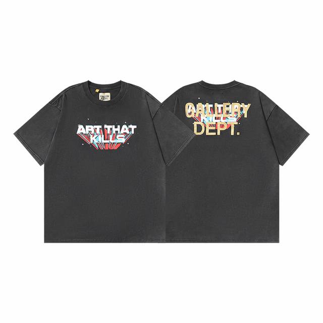 8014# Washed Black Real Shot American Streetwear Brand Gallery Dept Distressed W