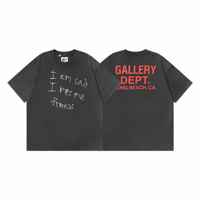 8013# Washed Black Real Shot American Streetwear Brand Gallery Dept Distressed W