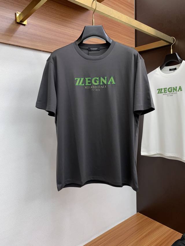 Zegna 2025 New Short-Sleeve T-Shirt. Made with custom modal fabric, the surface