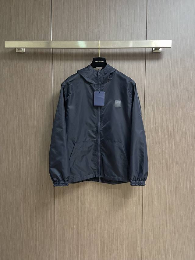 Lv 2025Ss New Reversible Windproof Hooded Jacket, made from waterproof recycled