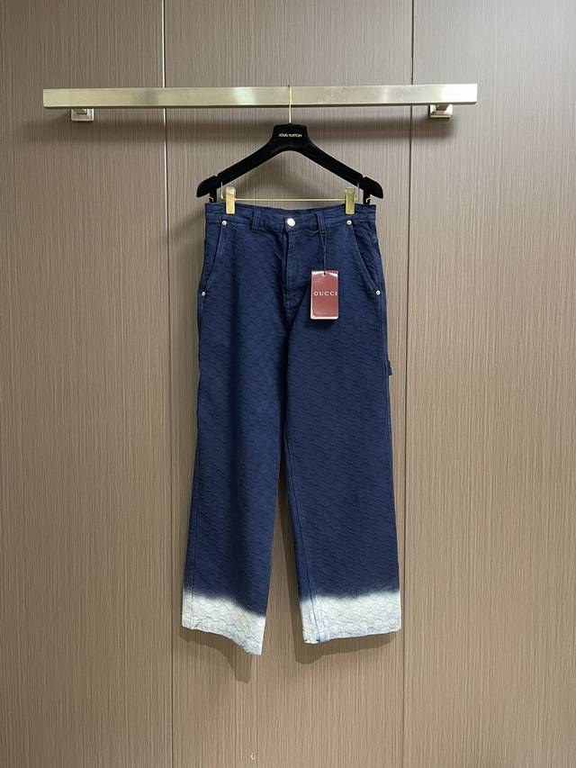 Gucci jacquard denim jacket and trousers set (Ddd). Made of imported jacquard de