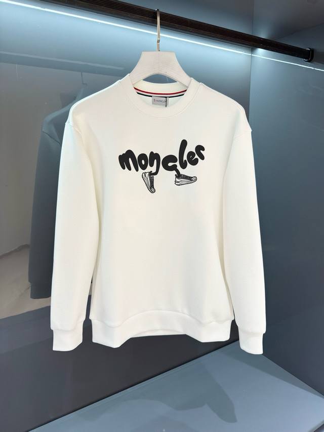 Moncler 2025Fw latest printed signature hooded sweatshirt, custom-made 430g pure