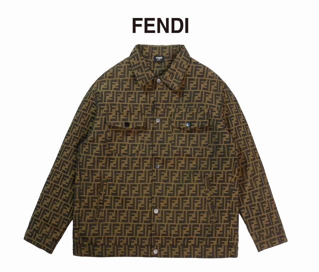 Jackson Wang's same style Fendi Ff retro jacquard all-over print denim jacket #F