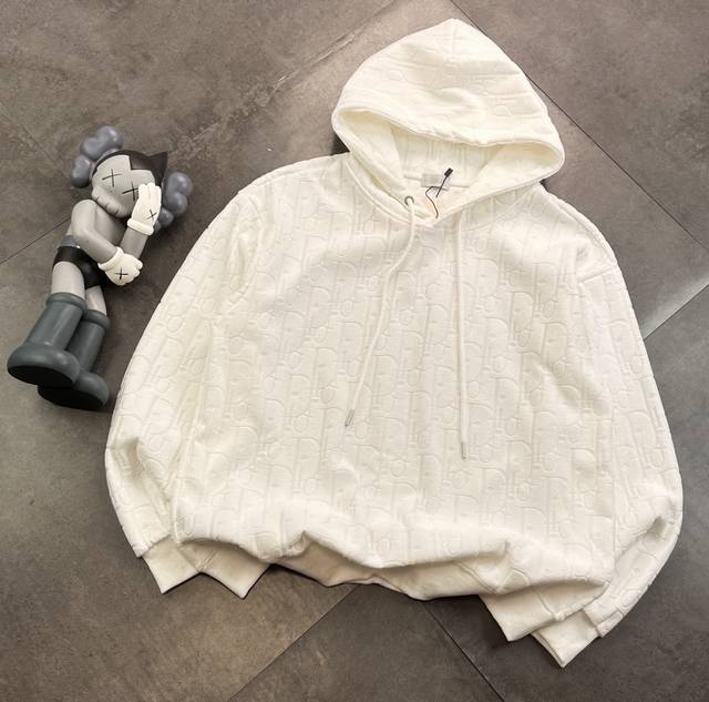 Dior logo all-over hooded sweatshirt for couples! Made of pure cotton, a brand-s