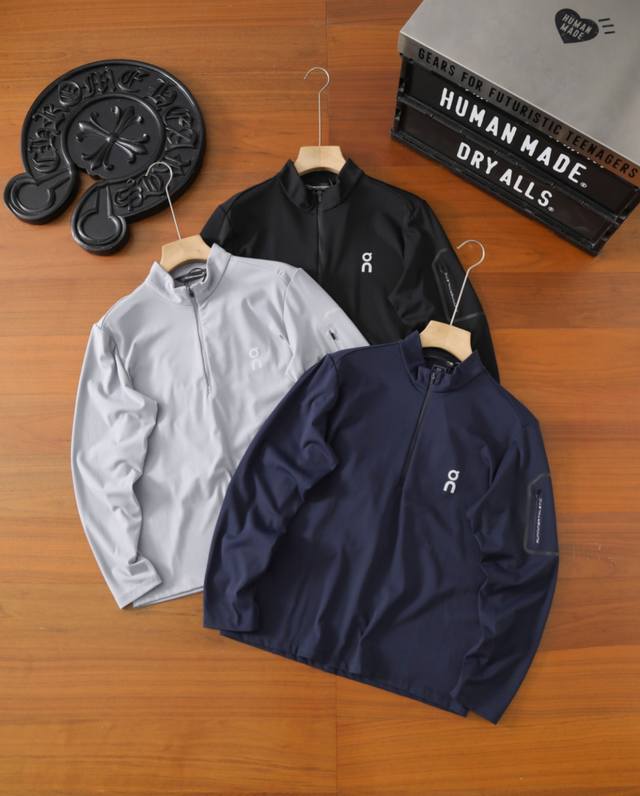 Carefully Selected Goods! On's New Men's Stand Collar Half-Zip Long-Sleeve Sweat