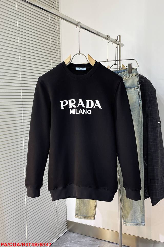 B747 Paprad Fw Autumn/Winter New Logo Letter Crew Neck Pullover Sweatshirt. Made