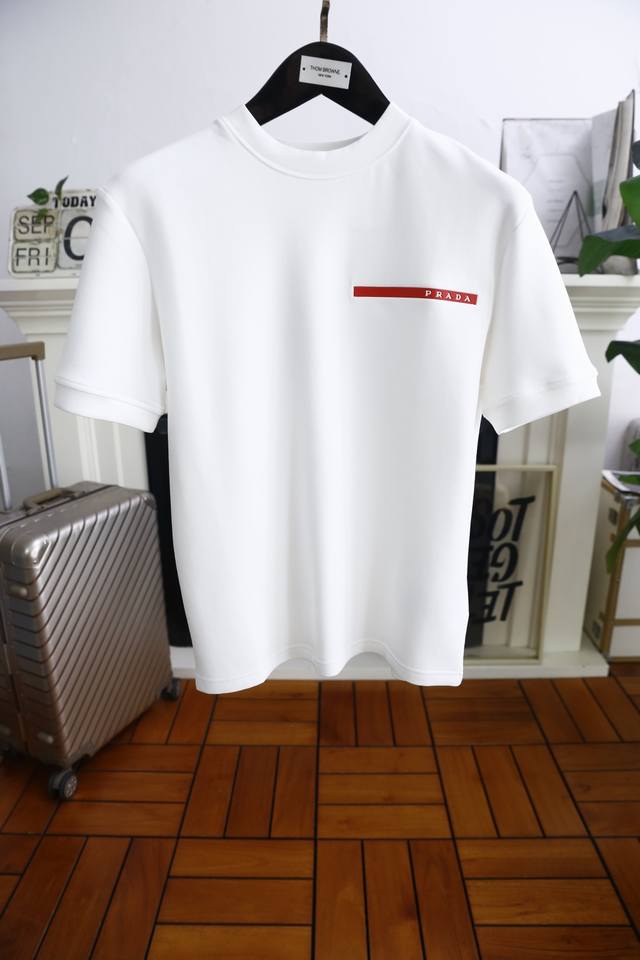 Pr*Da. 2025 Autumn New Arrival Fashionable Men's Casual Crew Neck Short-Sleeve T