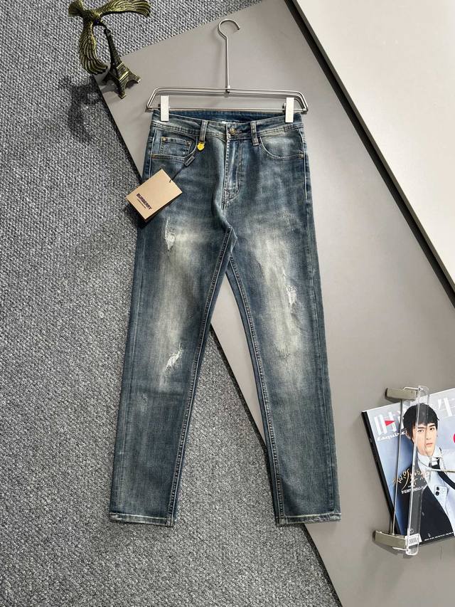 Burberry 2025 All-Season New Slim Fit Denim Jeans, made from imported Japanese D