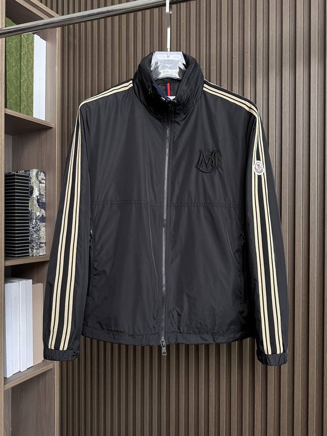 Black ~ M Family Men's High-End Fashion Hooded Outdoor Jacket, Early Autumn 2025