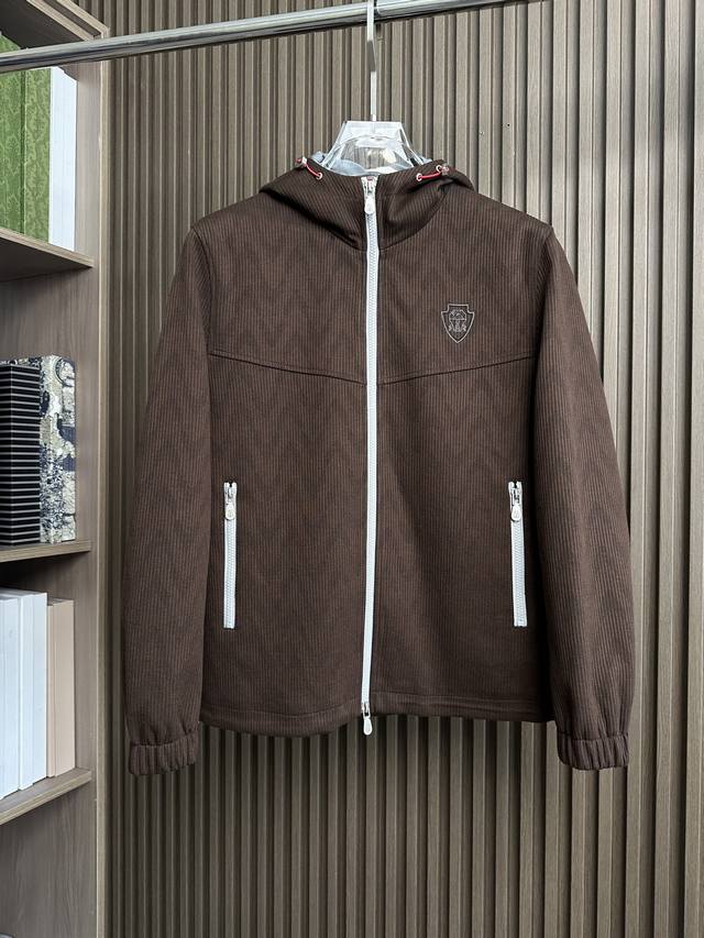 Brown ~ Bc's 2025Fw Men's Autumn/Winter New Corduroy Hooded Jacket Moto Ddd