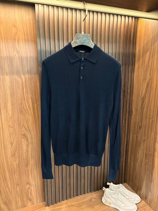 New# Kiton Collared Wool Sweater, woven with delicate fibers, exudes timeless ch