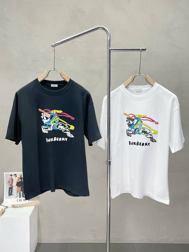 Burberry Exclusive New Original Men's Casual Short-Sleeve T-Shirt, High-End Cust