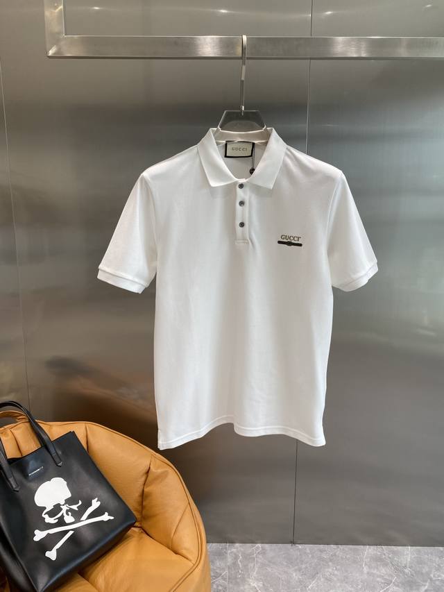 Gu Jia 2025 Men's Business Casual Solid Color Collared Short-Sleeve Polo Shirt#