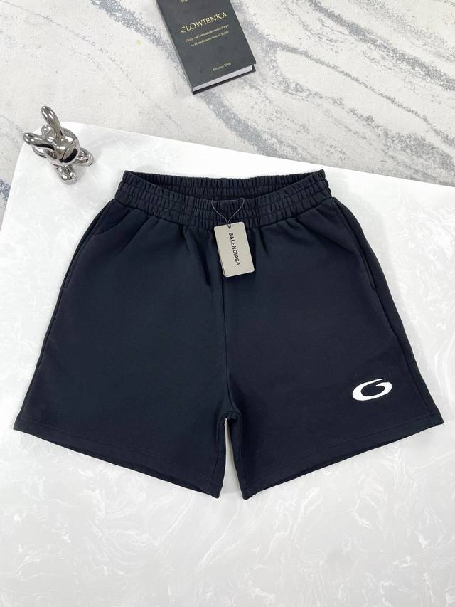 High-quality Balenciaga 25Ss new circular logo embroidered shorts - all tags inc