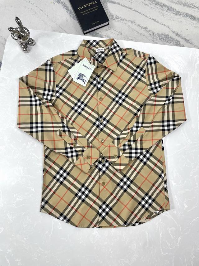 High-quality Burberry 25Ss Check Collared Long-Sleeve Shirt Size: Xs-L