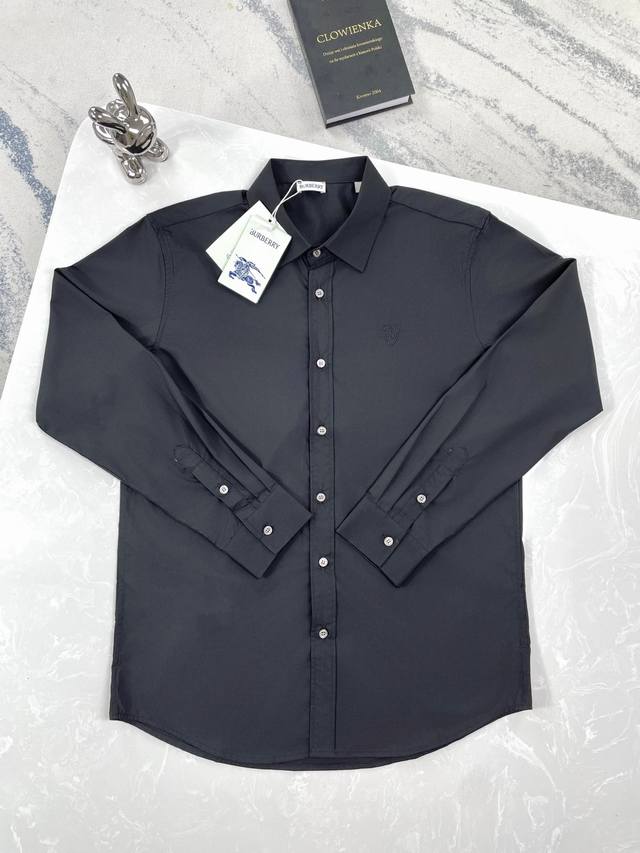 High-quality Burberry 25Ss new long-sleeved shirt with embroidered B-shaped patt