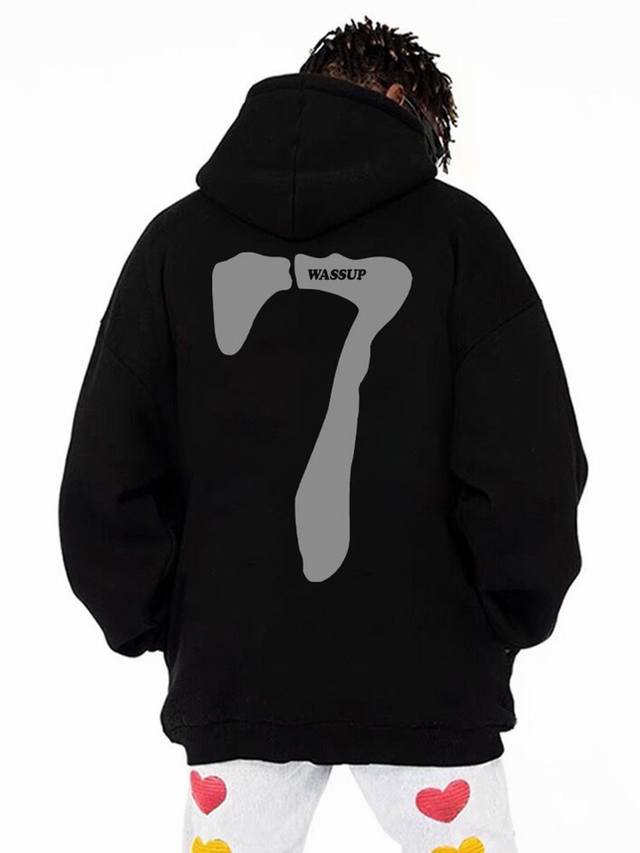 New Hoodie Style Number: L11 Wassup New Hot Selling Large 7 Gray Print Trendy Ho