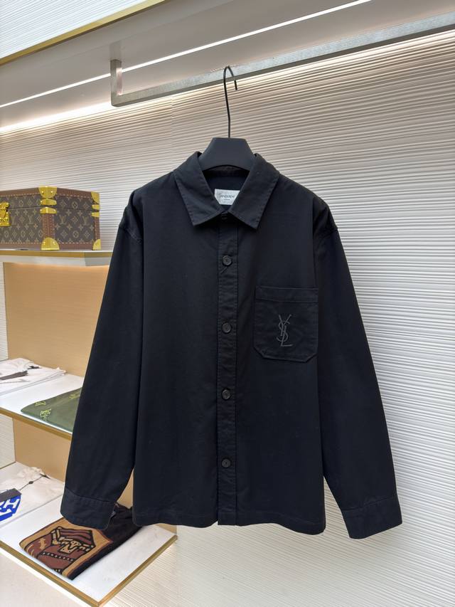 Saint Laurent Logo Embroidered Shirt Jacket Original: Purchased for 14700 Item N