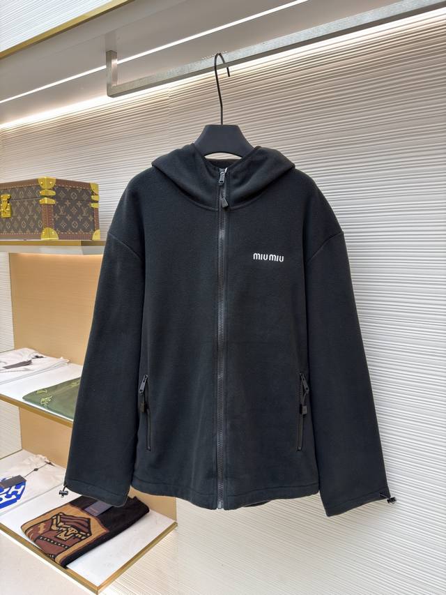 Miumiu Fleece Embroidered Jacket Original: Purchased from 14859 Item No.: 168085