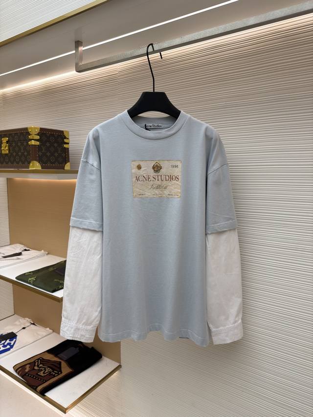 Acne Studios Coin Letter Faux Two-Piece Long-Sleeve Top Authentic: Purchased fro