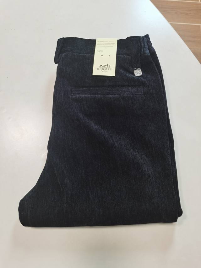 Corduroy Casual Pants Hermes 2025 Fall/Winter Newest Collection Men's Straight L