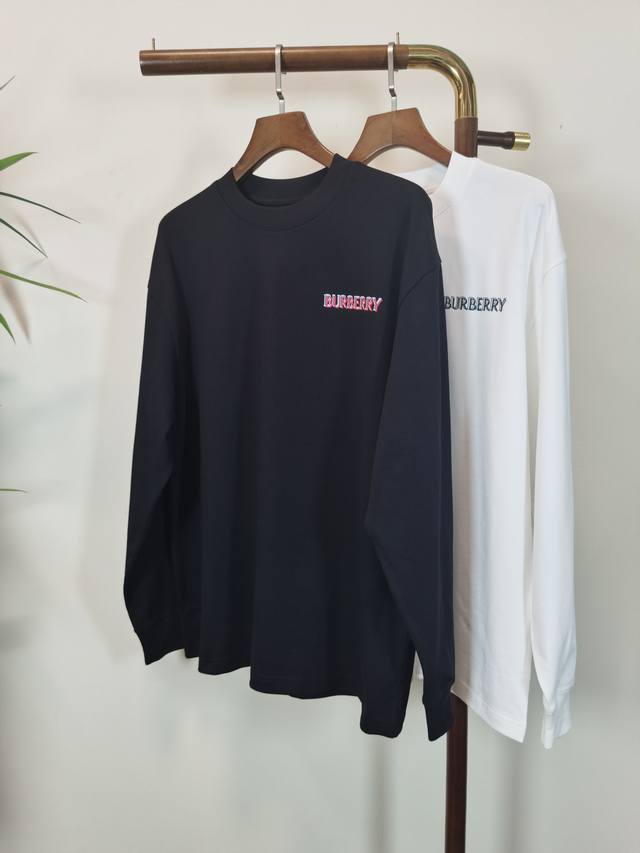2025 New Burberry Exclusive Men's Crew Neck Long Sleeve T-Shirt. Made of soft an