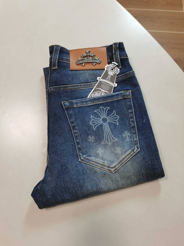 Chrome Hearts Exclusive New Jeans, High-End Version! Custom-made fabric for supe