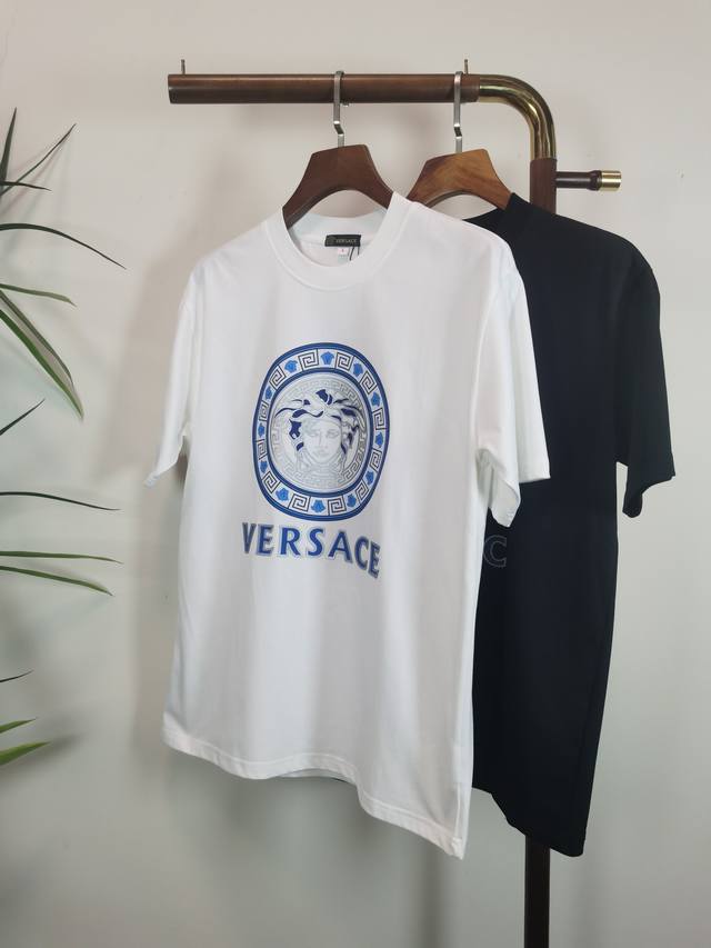 Versace 2025 New Crew Neck Short Sleeve T-Shirt, High-End Version! Custom-made f