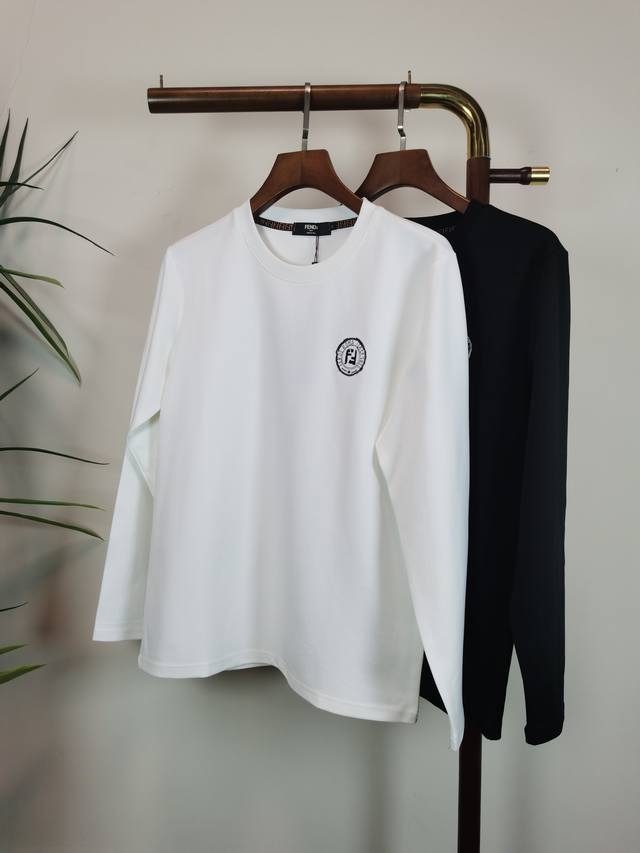 Fendi Exclusive New Men's High-Neck Long-Sleeve T-Shirt. Made of soft and delica
