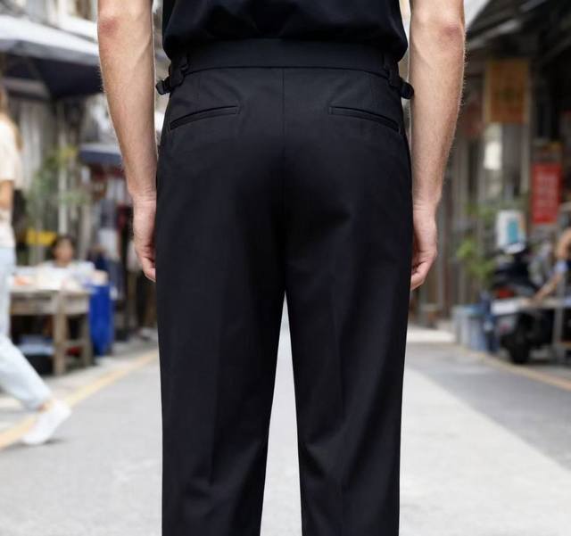 Jelly* Zeg*A. 2025 Autumn New Arrival Men's Black Dress Trousers are made of Yas
