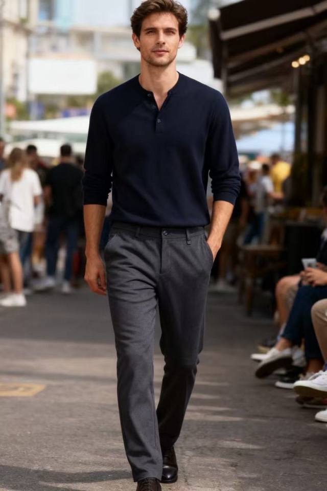 Givenchy 2025 Autumn New Arrival Men's Dark Grey Casual Trousers are made of pol