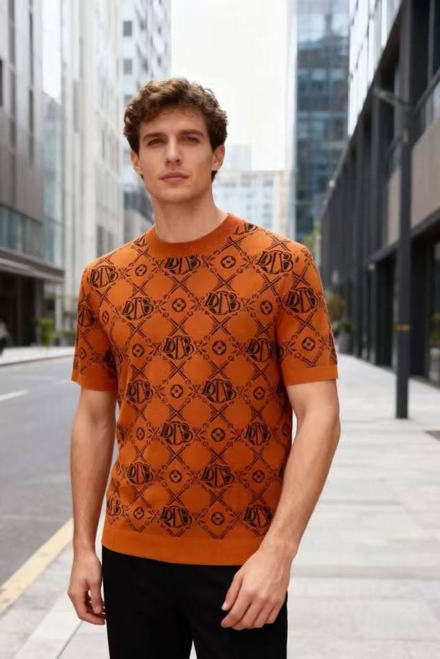 Louis Vuitton* Lv. 2025 Autumn New Fashion Men's Crew Neck Short Sleeve Knit Swe
