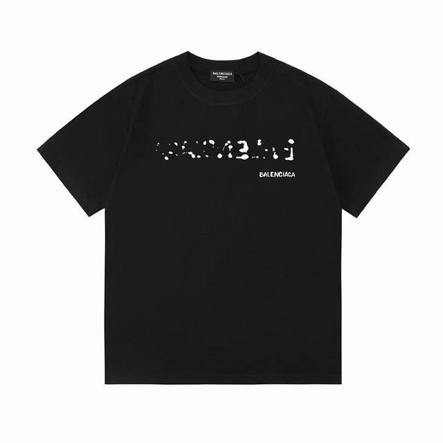 Balenciaga 2025 New Blurry Logo Lettering T-Shirt for Men and Women. Custom 300g