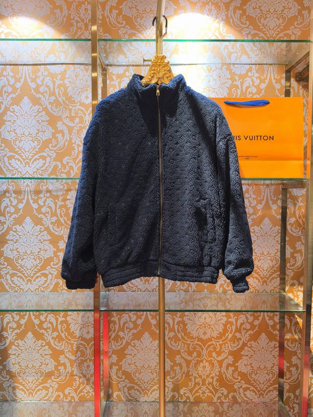 Louis Vuitton 2025 Fall/Winter New Luxury Casual Collection Blue Lambswool Zip-U