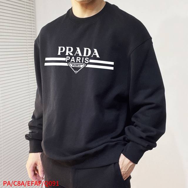 Q091 Pa Prada's new double-layer heavy-duty letter print letter pattern is a mus