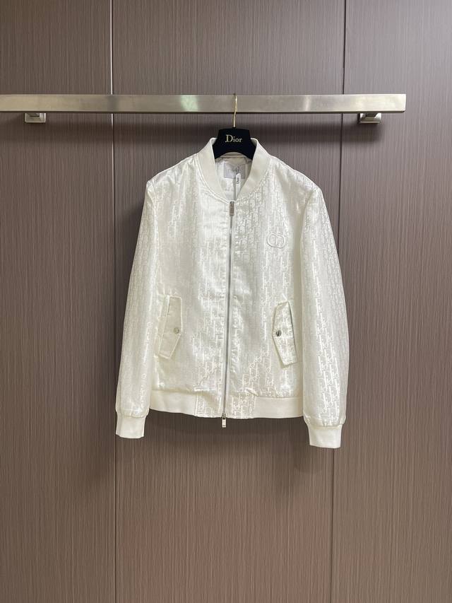 Dior all-over jacquard jacket with a subtle pattern, featuring an Oblique print