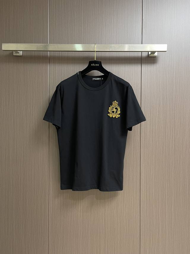 Dolcegabbana Dg 2025 Spring/Summer New Embroidered Logo Crew Neck Short Sleeve T