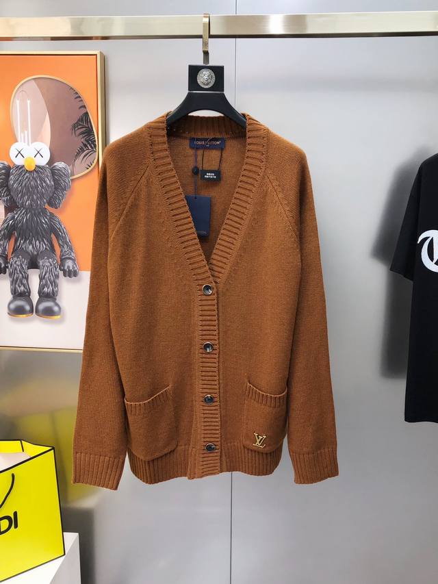 Louis Vuitton 2025 New Men's Original Knitted Cardigan Sweater Wool Cardigan Jac