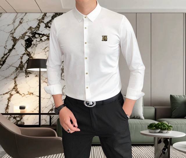 H*Rmes Hermes 2025 New Men's Casual Long-Sleeved Shirt, Officially Released. Sim