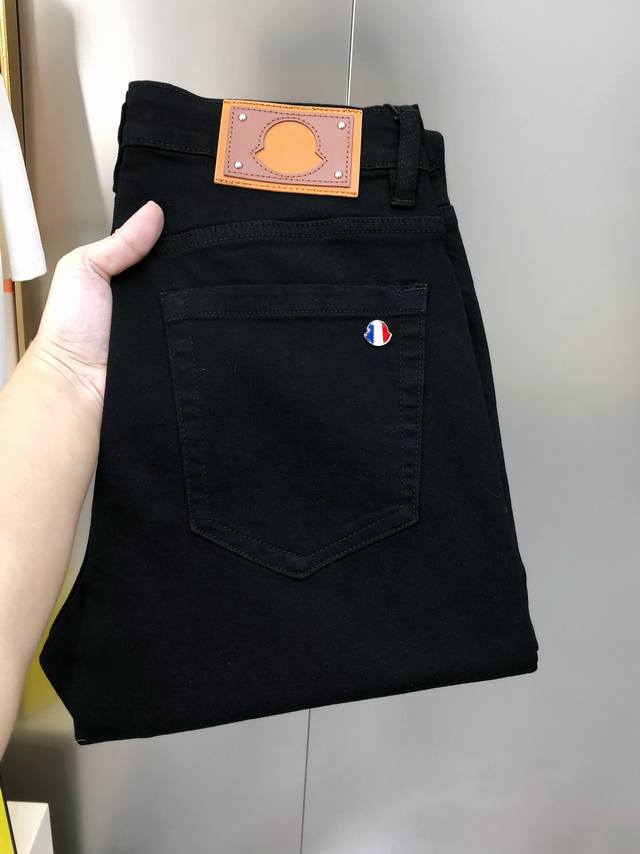 M*Ncler 2025 Early Autumn New Men's Slim Fit Jeans, Official Website Synchronize