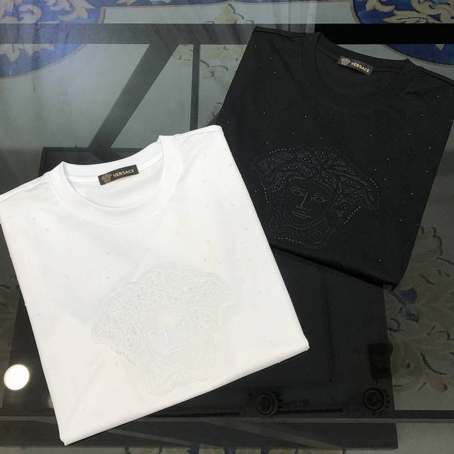 V*Rsace Versace 2025 Spring/Summer New Arrival Original Men's Crew Neck Short Sl