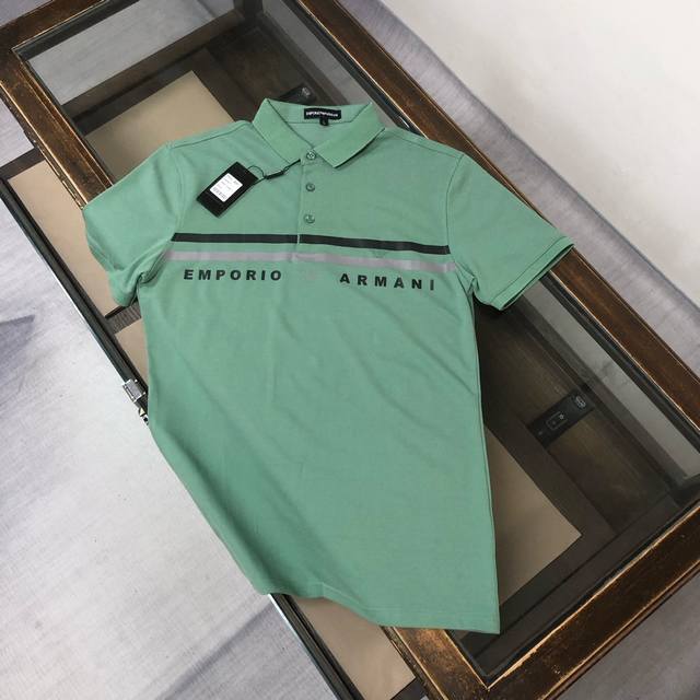 Armani 2025 Spring/Summer New Short-Sleeve Collared Polo Shirt/T-Shirt, Slim Fit