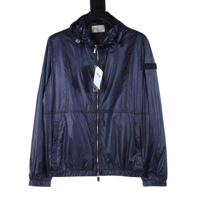 High-quality Dior 2024 Jacquard Silk Hooded Jacket with Sleeve Label. Developed