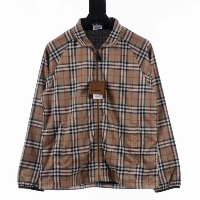 High-quality Burberry functional plaid stand-collar jacket. Original Hong Kong p