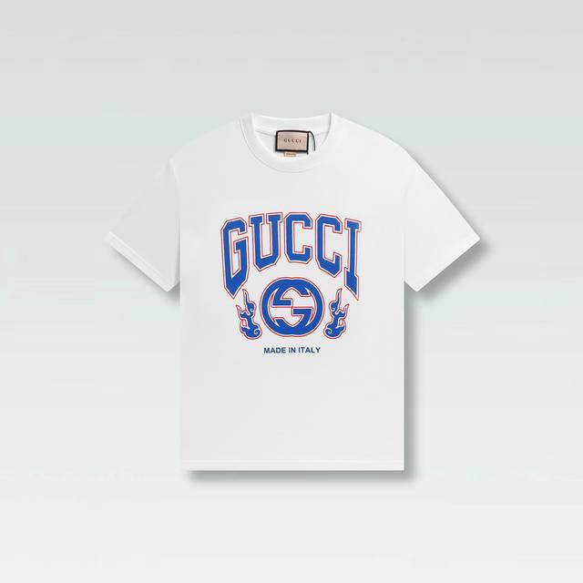 Gucci New Arrival! Early Spring Collection High-Weight Short-Sleeve T-Shirt. Mad