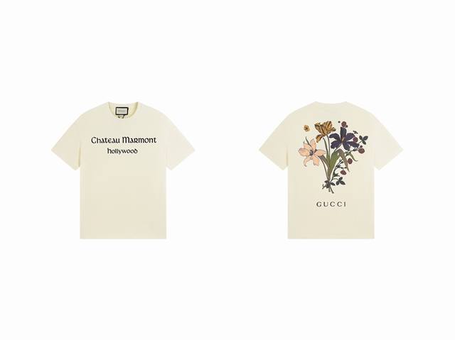 Gucci New Arrival! Early Spring Collection High-Weight Short-Sleeve T-Shirt. Mad