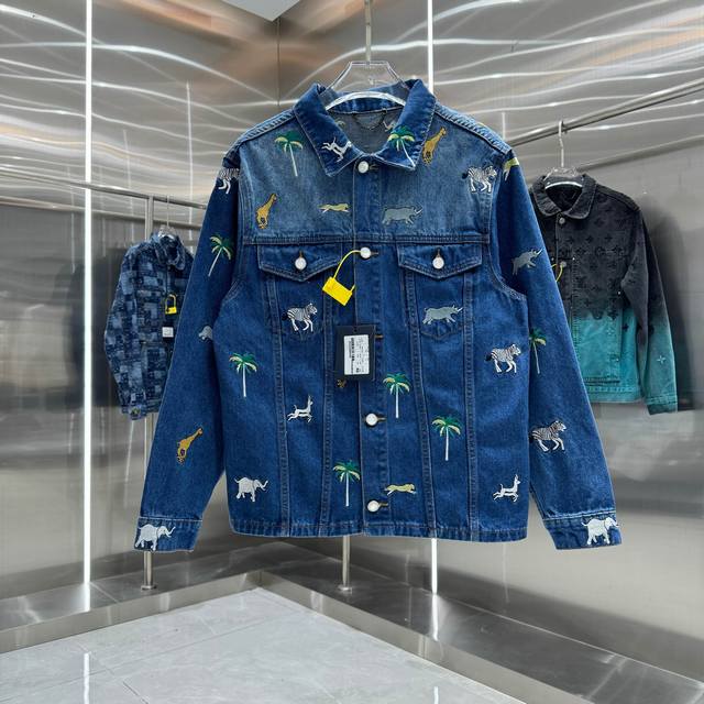 Louis Vuitton Embroidered Animal Denim Jacket/Shirt (Ddd) - New Fashion Week Run