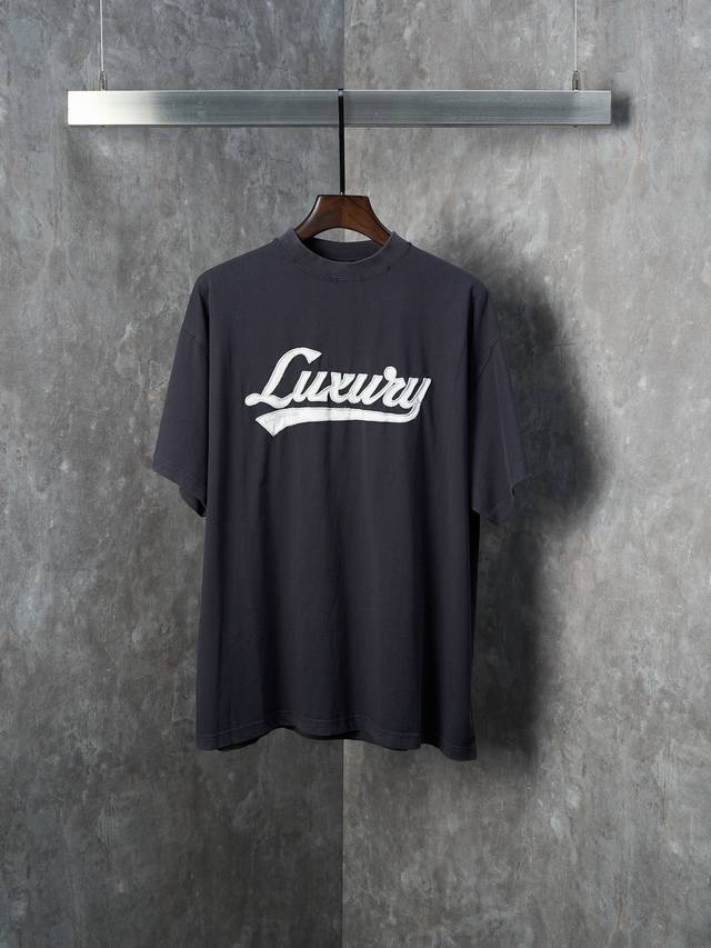 Real product hanging photo: Balenciaga x Luxury Script letter applique embroider