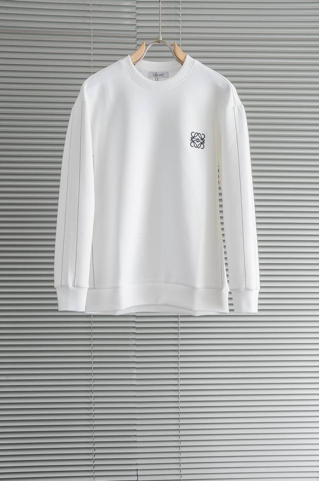 New# Loewe 2025Fw Crew Neck Long Sleeve Men's Pullover Sweatshirt# The texture i