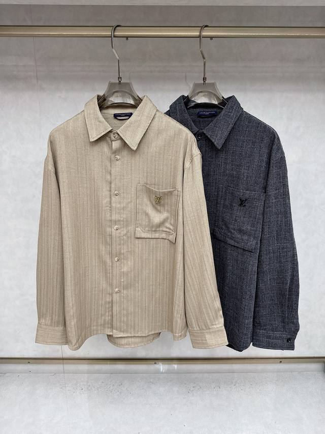 Lv 2025 Autumn New Long-Sleeved Shirt. Utilizing textured fabric, the surface te